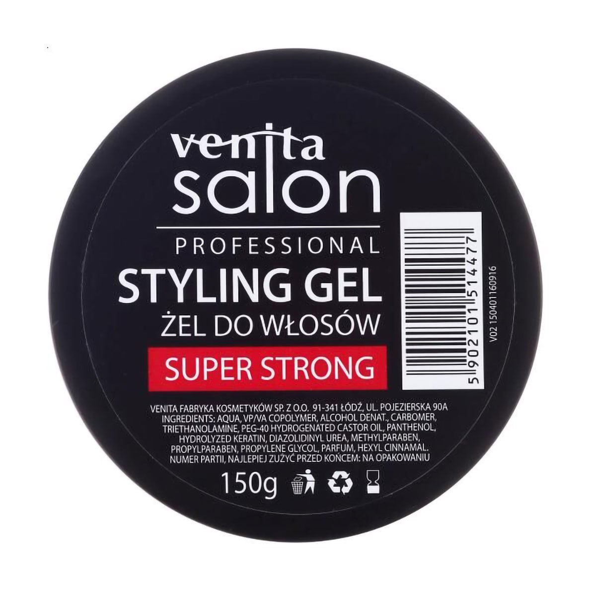 Гель для укладання волосся Venita Salon Professional Styling Gel Super Strong Суперсильна фіксація, 150 г
